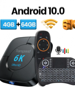 Transpeed Android 10.0 TV Box Voice Assistant 6K 3D Wifi 2.4G&5.8G 4GB RAM 32G 64G Media player